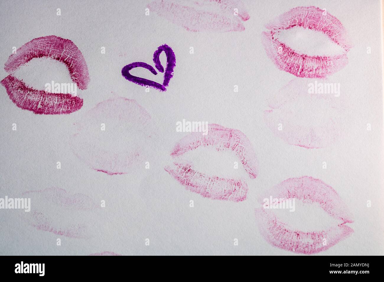 Valentine`s day concept. Lipstick kiss. Drawing with lipstick on paper Stock Photo Alamy